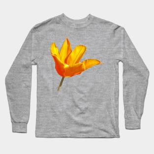 Orange Tulip Floral Photo Long Sleeve T-Shirt